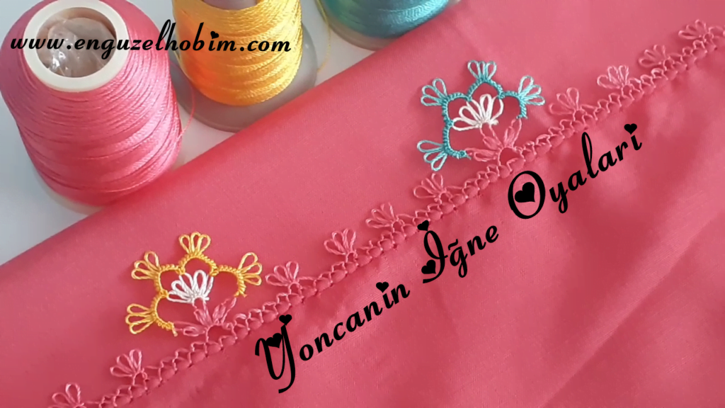 Pembe Yazma Üzerine Sık İğne Oyası Modeli