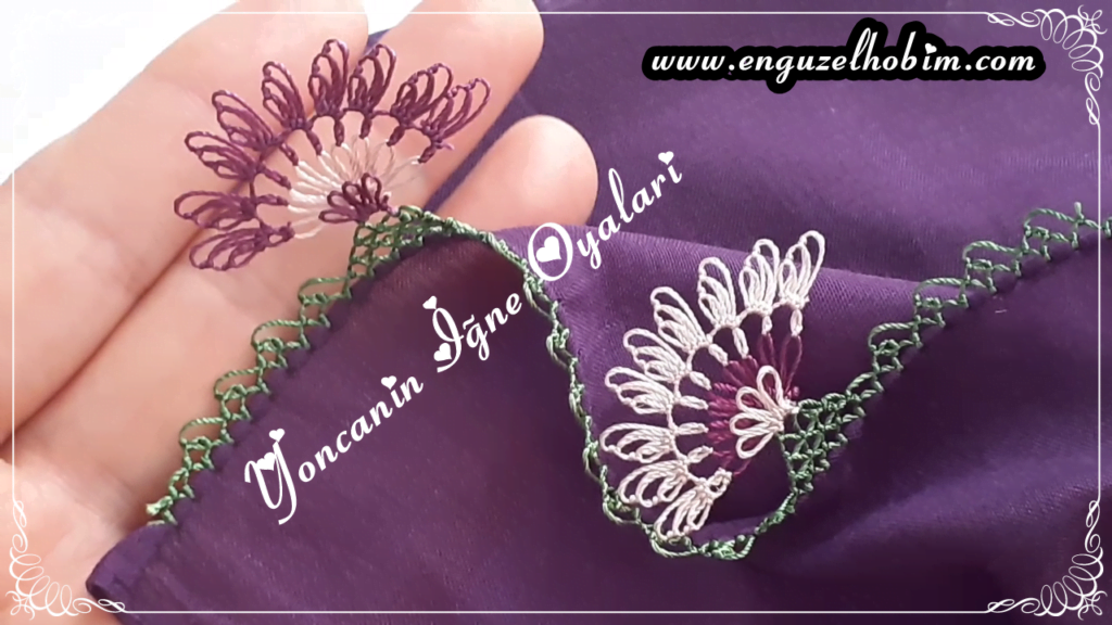 Mor Yazmaya En Gözde İğne Oyası Modeli Anlatımlı