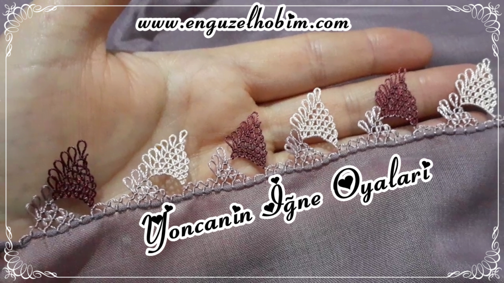Lila Yazmaya Sıralı Efsane İğne Oyası Modeli