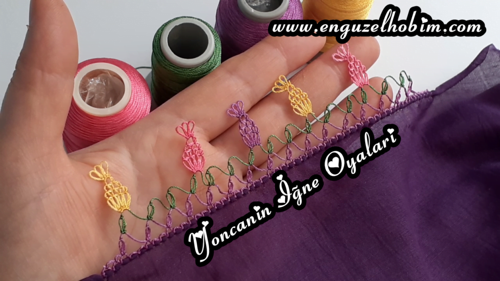 Sıralı Bademli Çok Güzel İğne Oyası Modeli