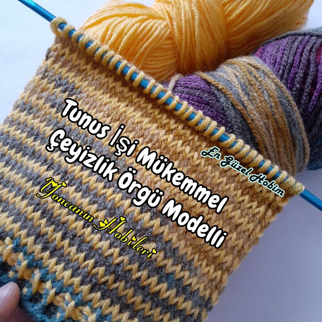 Tunus İşi Mükemmel Çeyizlik Örgü Modelli