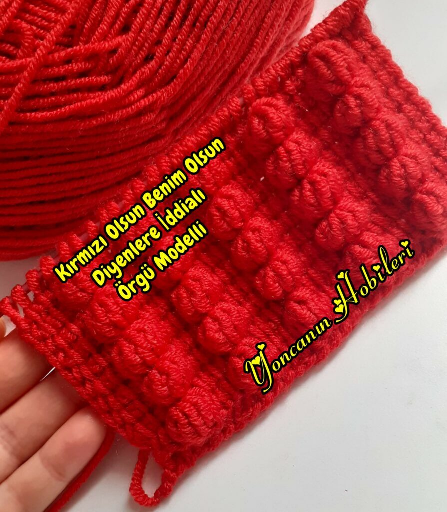 Kırmızı Olsun Benim Olsun Diyenlere İddialı Örgü Modelli