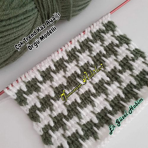 Çok Trend Kaz Ayağı Örgü Modelli