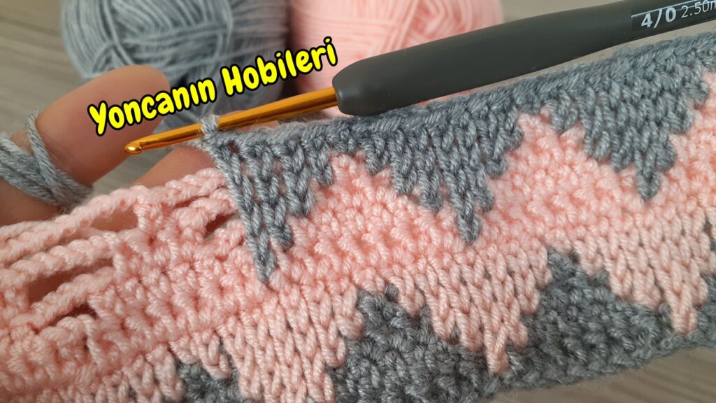 Tığ İşinden Zigzag Örgü Modeli Yapımı zigzag örgü modeli yapımı