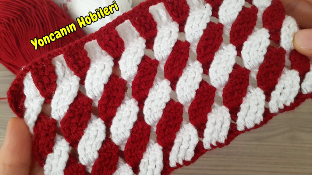 iki renkli sıralı örgü modeli