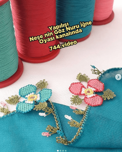 En Seçkin İğne Oyası Yazma Kenarı Modelleri cıvıl cıvıl rengarenk iğne oyası modelleri