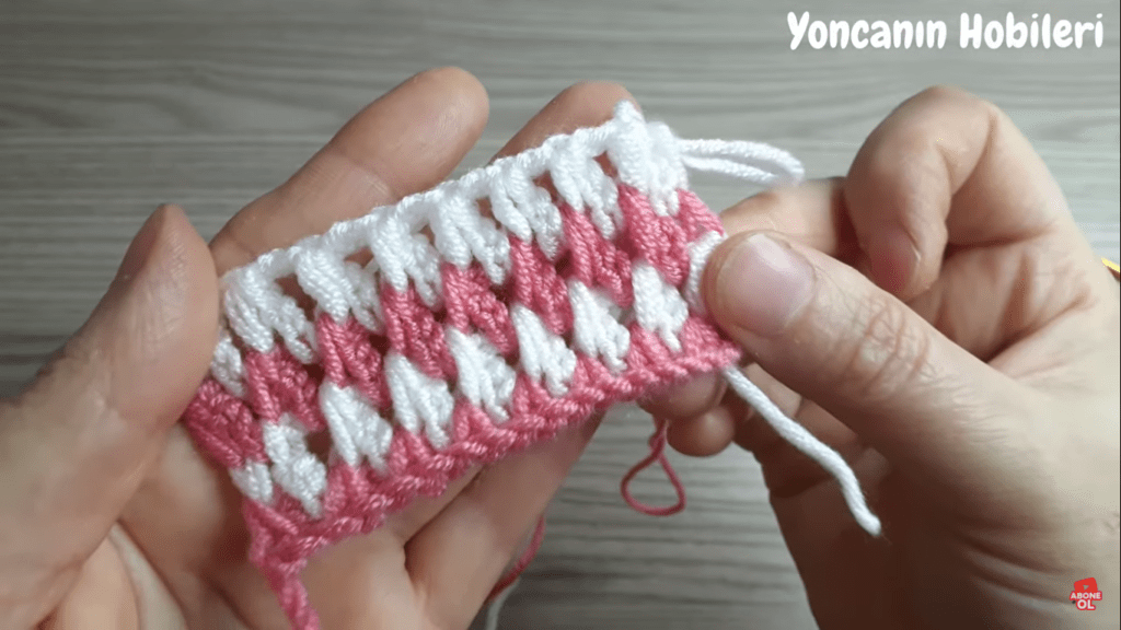 tunus işi örgü modeli detaylı görünüm