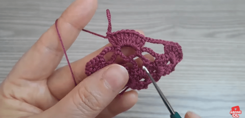 şal için bademli örgü modeli nasıl yapılır