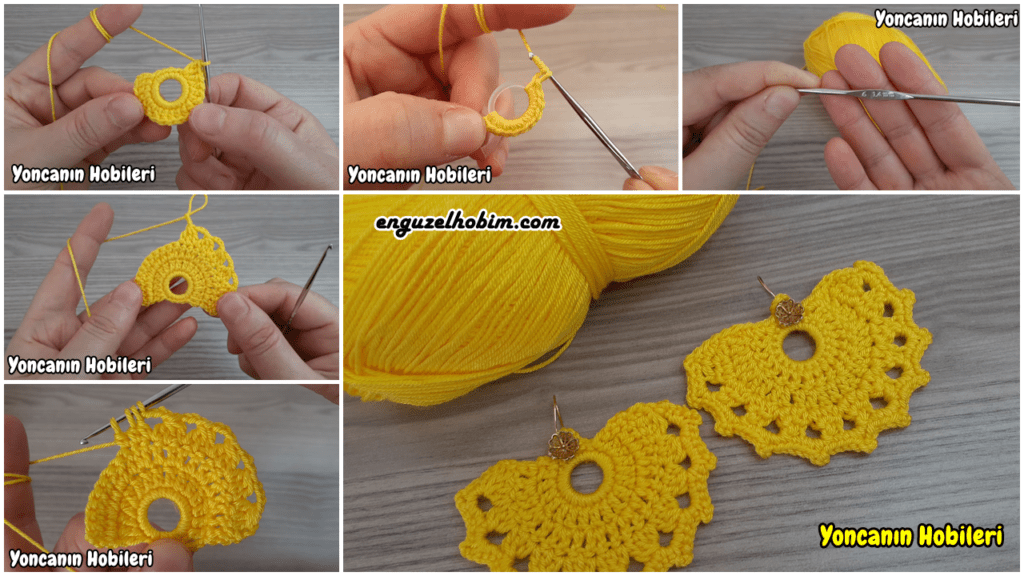 Çok Kolay Örgü Küpe Modeli – Earring Knitting Pattern Making