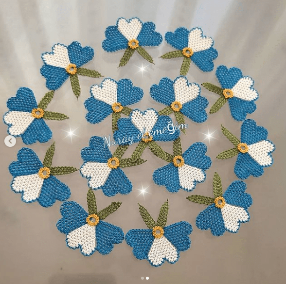 iğne oyası çiçek motifi