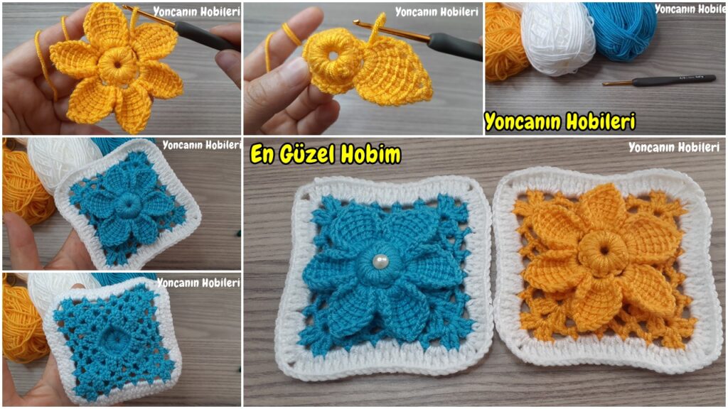 Yapımı Çok Kolay Tığ İşi Kare Motifi