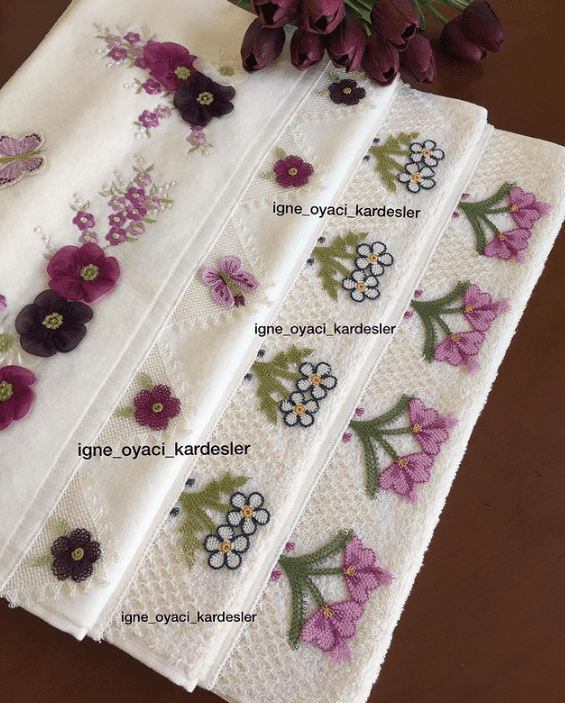 En Güzel En Yeni İğne Oyası Havlu Kenarı Modelleri yeni iğne oyası havlu modelleri
