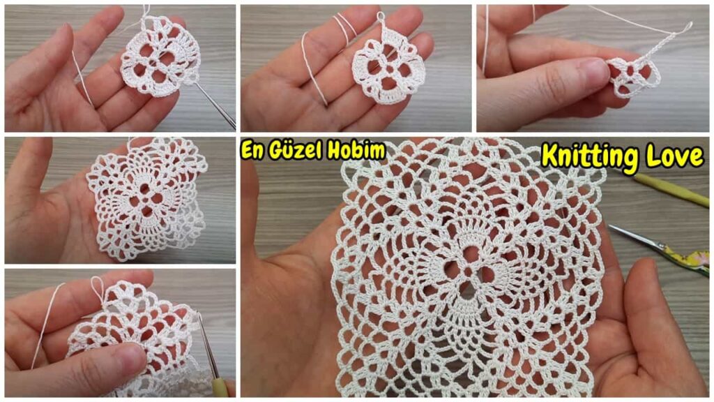 Muhteşem Yepyeni Tığ İşi Kare Örgü Modeli