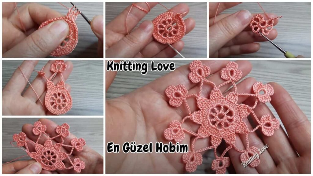Pişmiş Ayva Renkli Muhteşem Tığ İşi Çiçek Örgü Modeli | Kolay ve Şık Crochet Flower Stitch