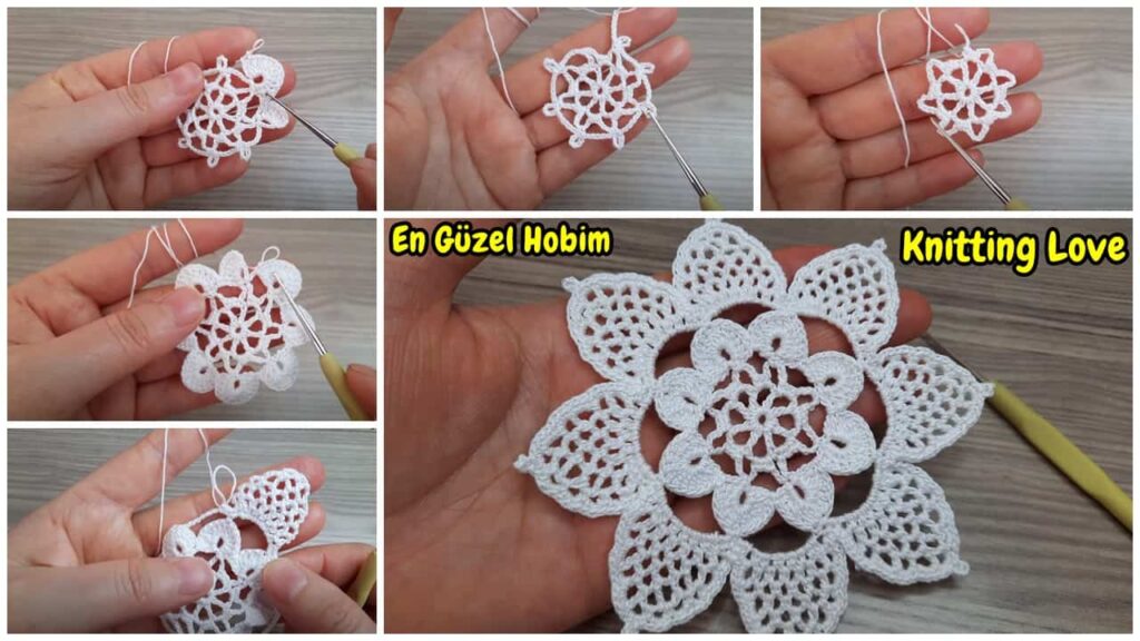 Göz Alıcı Şahane Tığ İşi Çiçek Örgü Modeli