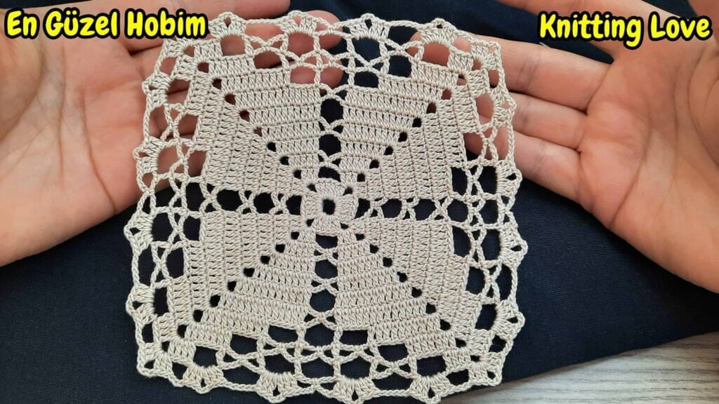 kare tığ işi örgü modeli