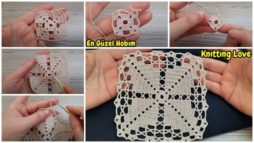 Fantastik Kare Tığ İşi Örgü Modeli Yapımı Yeni