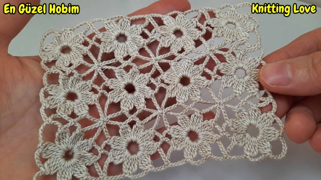 fantastik tığ işi çiçek desenli örgü modeli yeni 