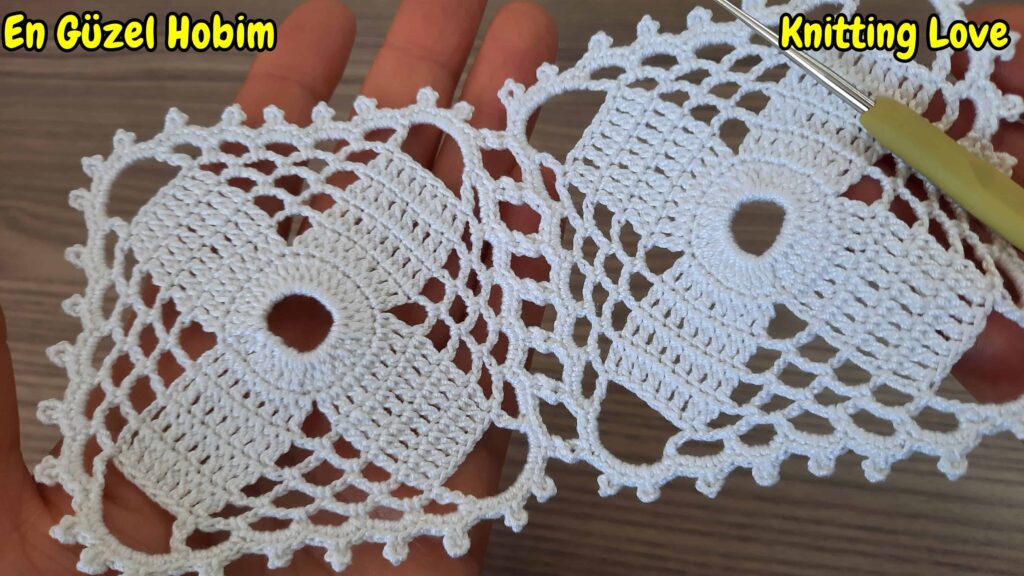 Birleştirme Şahane Kare Tığ İşi Örgü Modeli dekoratif crochet motif