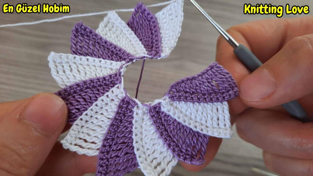 Çarkıfelek Çiçeği Tığ İşi Örgü Modeli Yapımı