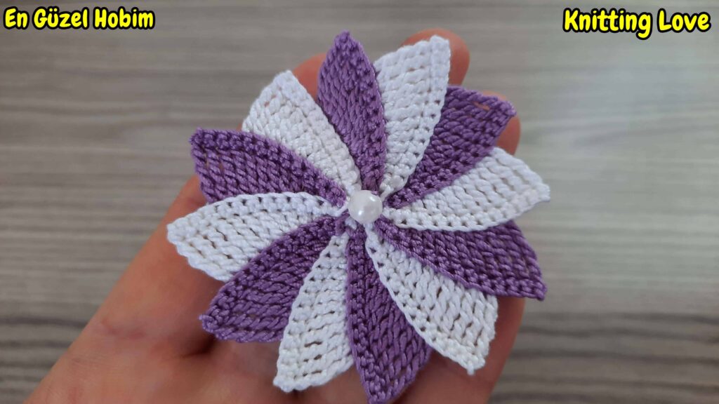 Çarkıfelek Çiçeği Tığ İşi Örgü Modeli Yapımı