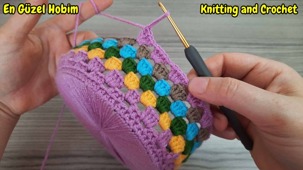 cd tabanlı tığ işi örgü sepet modeli