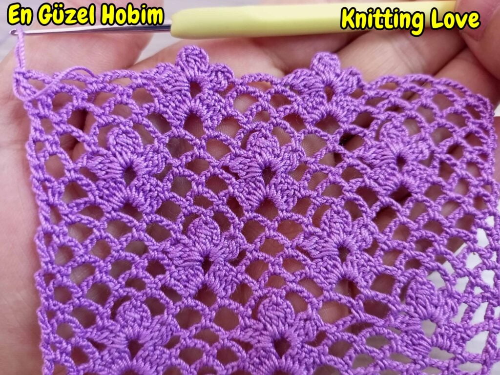 Mor Salkım Şahane Tığ İşi Örgü Modeli Yapımı