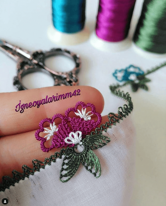 iğne oyası yazma kenarı modelleri