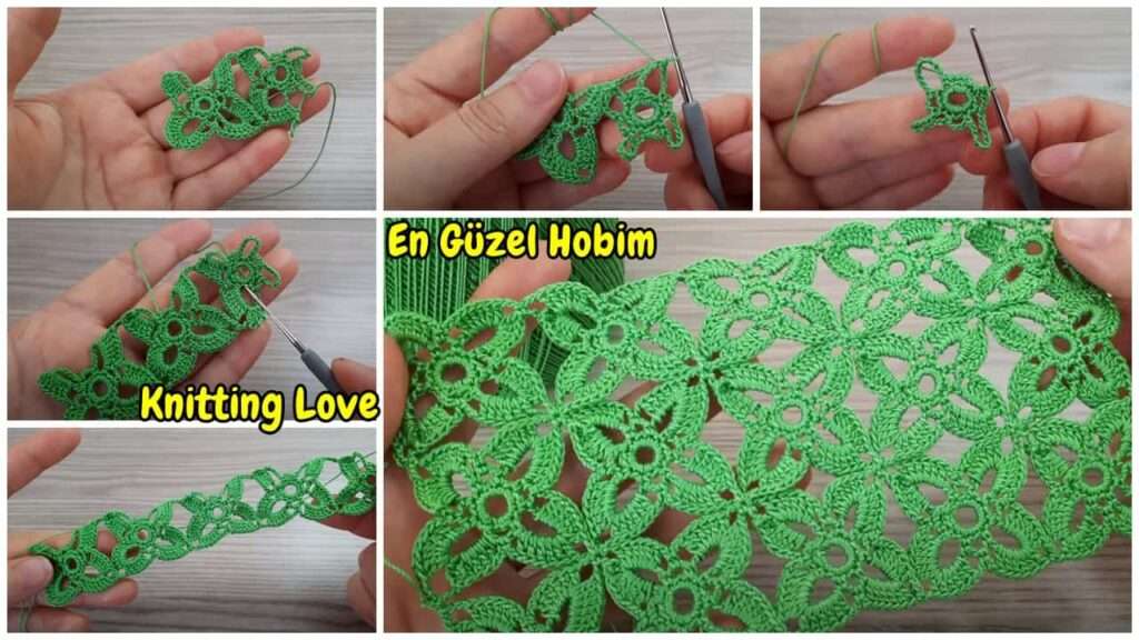 Cam Güzeli Çiçeği Süper Yeni Tığ İşi Örgü Modeli