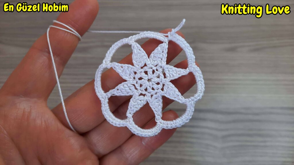 Muhteşem Birleştirmeli Yuvarlak Tığ İşi Örgü Modeli