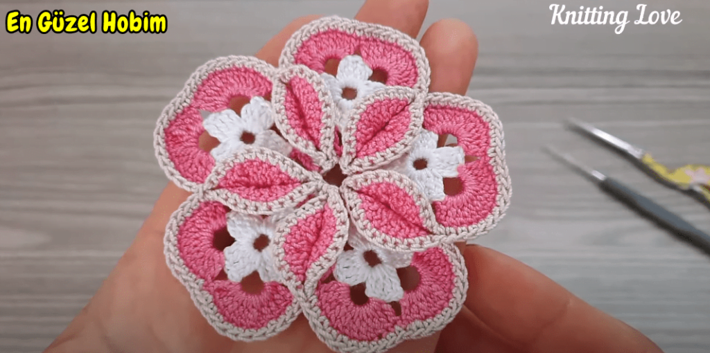 3D Şahane Tığ İşi Çiçek Örgü Motifi Yapımı
