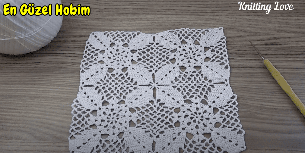 Kare Motifli Tığ İşi Örgü Modeli Yapımı | Battaniye ve Yelek İçin Kolay Örgü Deseni