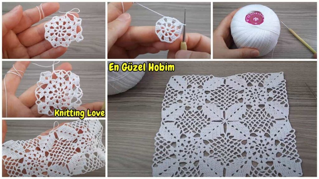 Fantastik Tığ İşi Kare Örgü Modeli Yapılışı