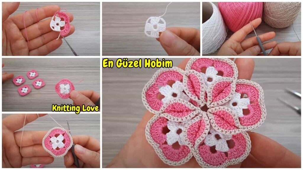 3D Şahane Tığ İşi Çiçek Örgü Motifi Yapımı