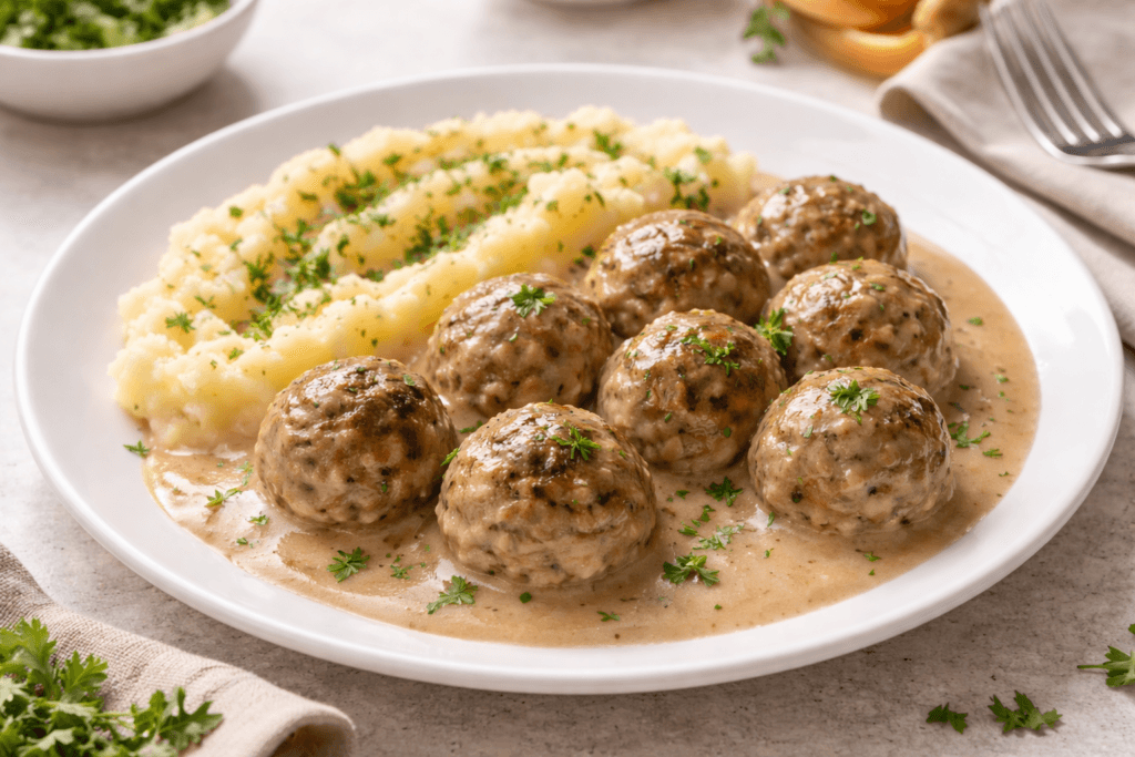 İsveç Köftesi Tarifi | Kremalı Soslu Orijinal Swedish Meatballs Yapımı