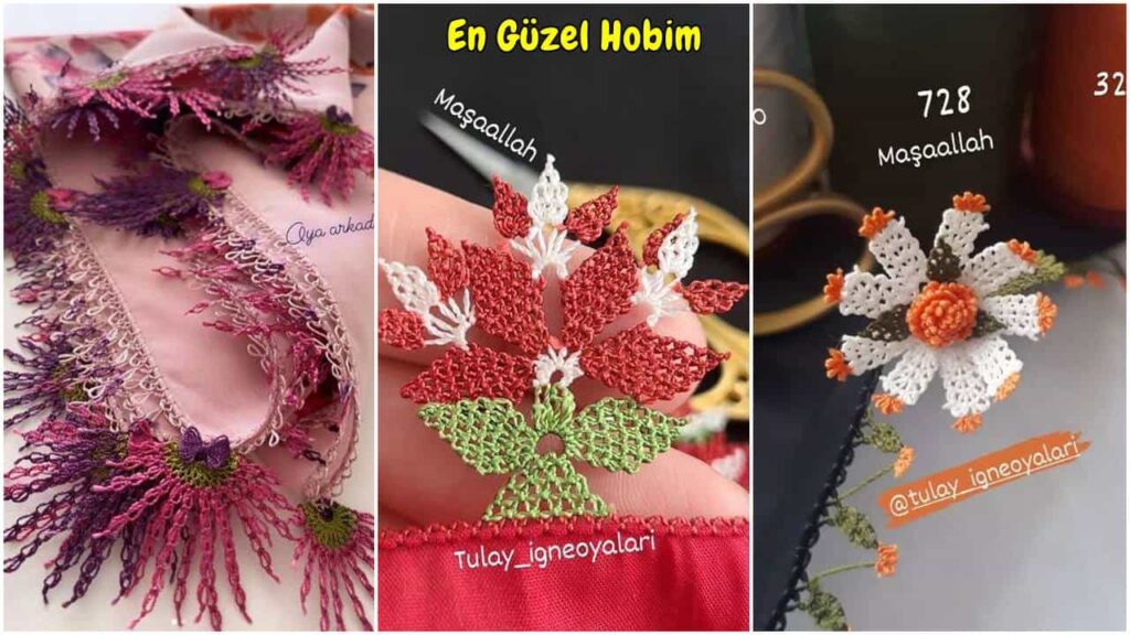 Başörtüsü Kenarı İçin Muhteşem İğne Oyası Modelleri | Zarif Yazma ve Tülbent Oyaları