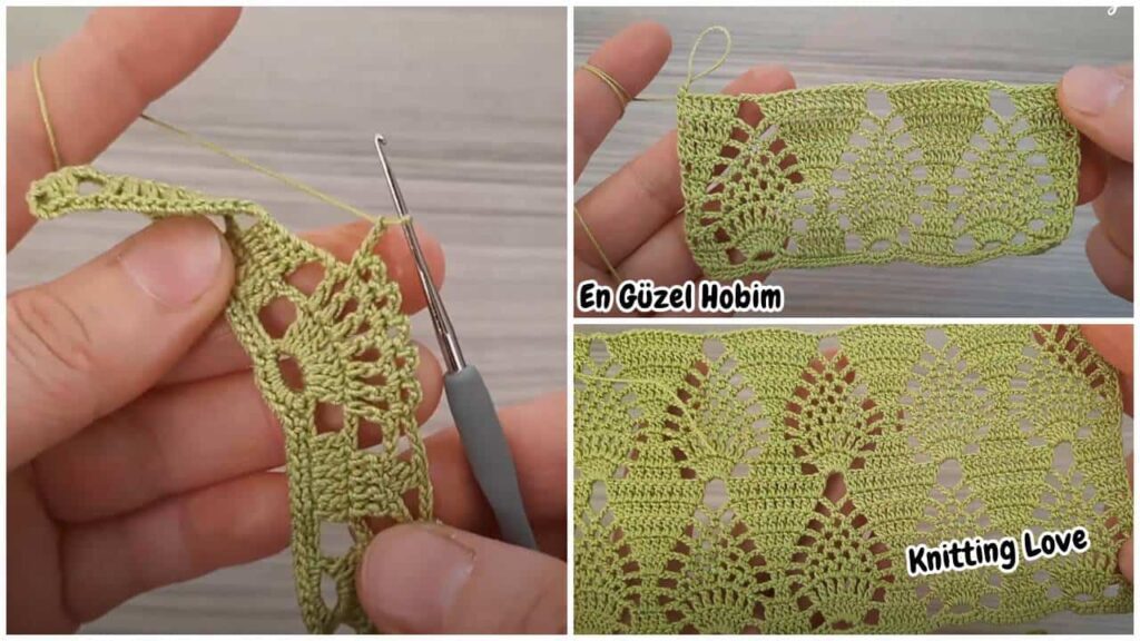 FISTIK YEŞİLİ ÇOK ZARİF TIĞ İŞİ ÖRGÜ MODELİ