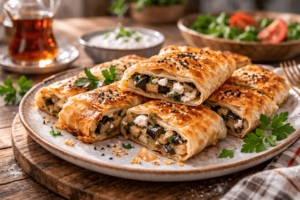 Çıtır Çıtır Patlıcan Böreği Tarifi | Evde Kolay ve Kıyır Börek Yapımı