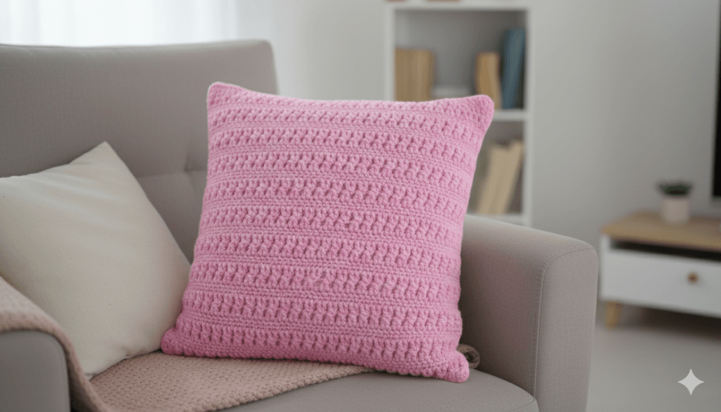 yastık gösterişli ama kolay crochet stitch örgü modeli yüzey dokusu