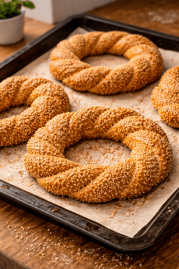 🥨 Çıtır Çıtır Sokak Simidi Tarifi (Evde Gerçek Simit Lezzeti)