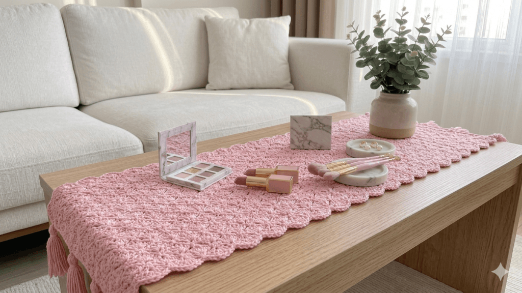easy crochet table runner pattern for beginners, modern handmade table runner design, tığ işi masa runner modeli kolay ve şık örgü masa örtüsü yapımı