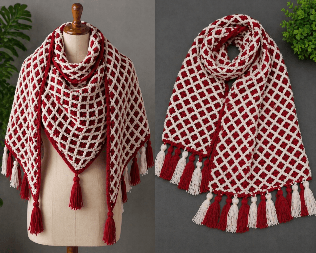 Kadın şal modeli tığ işi, el yapımı crochet shawl, günlük ve özel günler için şık knit shawl, beginners için kolay örgü kadın şal yapımı ve modern tasarım kadın aksesuarı