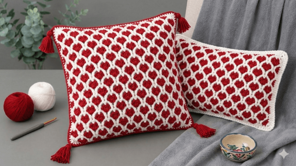 Tığ işi dekoratif kırlent el yapımı modern ev dekor yastık kılıfı, crochet pillow cover handmade home decor aesthetic design, boho cushion easy crochet pattern