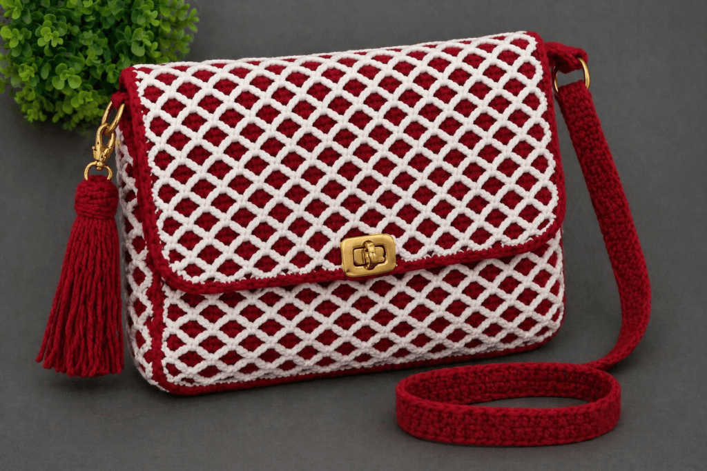 Tığ işi kadın çantası modeli, el yapımı crochet women bag, örgü çanta nasıl yapılır, şık ve kullanışlı handmade knit bag design, günlük kullanım için tığ işi çanta modeli