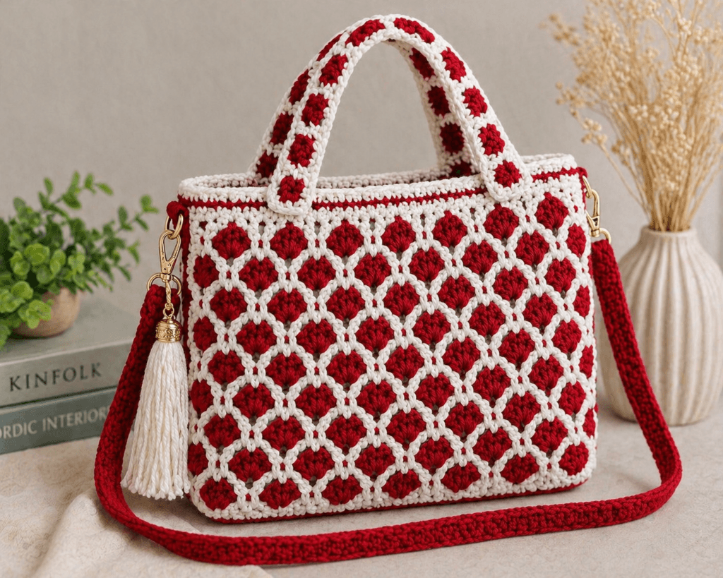 Tığ işi kadın çantası el yapımı modern model, crochet women bag handmade stylish design, günlük kullanım için örgü çanta, easy crochet bag pattern