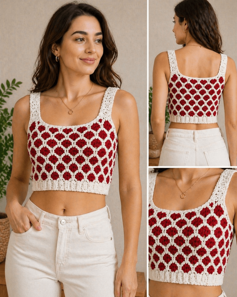 Tığ işi kadın crop top el yapımı yazlık boho model, crochet crop top handmade summer outfit, festival style crochet top easy pattern