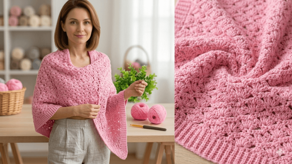 “Elegant handmade crochet shawl for women, tığ işi kadın şal modeli, soft lightweight crochet wrap, easy crochet shawl for beginners, boho style handmade shawl, perfect accessory for all seasons and outfits”