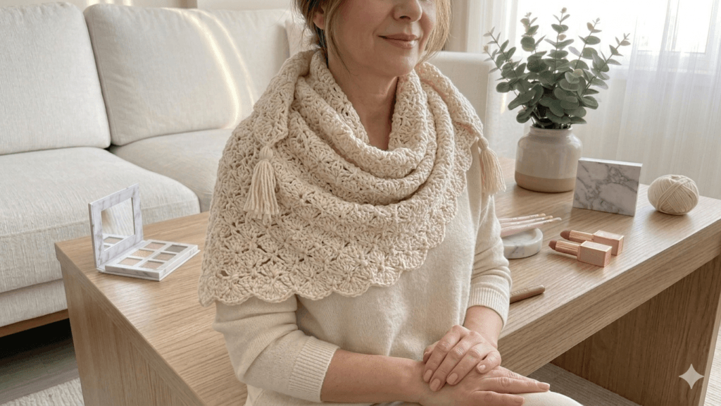 easy crochet shawl pattern for women, elegant handmade crochet shawl design, tığ işi kadın şal modeli kolay ve şık örgü şal yapımı