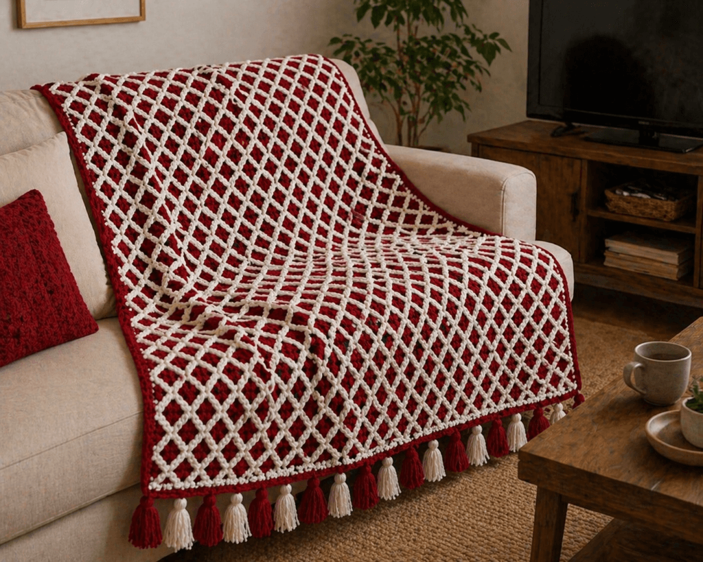 TV battaniyesi tığ işi model, el yapımı crochet tv blanket, soğuk kış günleri için cozy knit throw blanket, koltukta kullanım için yumuşak ve sıcak örgü battaniye nasıl yapılır