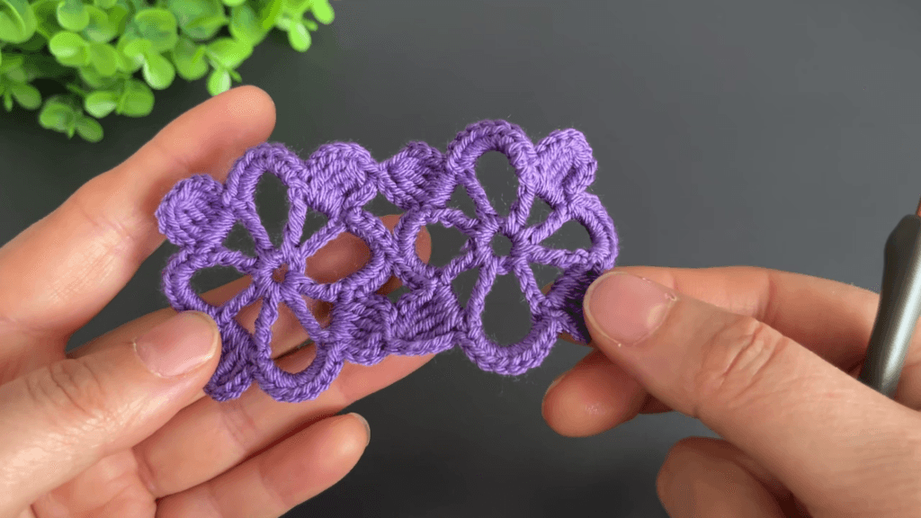 Şık crochet flower motif örneği